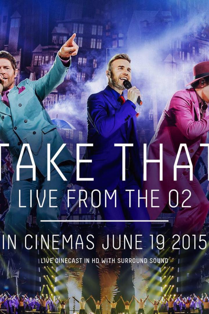 Die Band Take That tritt live in der O2 Arena auf.