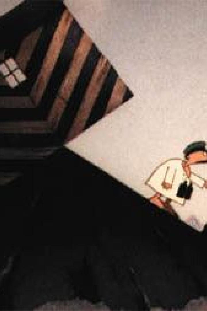 Eine Szene aus dem Animationsfilm „Es gab einen Hund“ mit verschiedenen Charakteren.