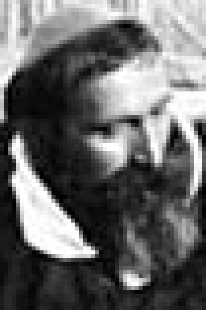 Ein Mann mit Bart und Kippa blickt zur Seite.