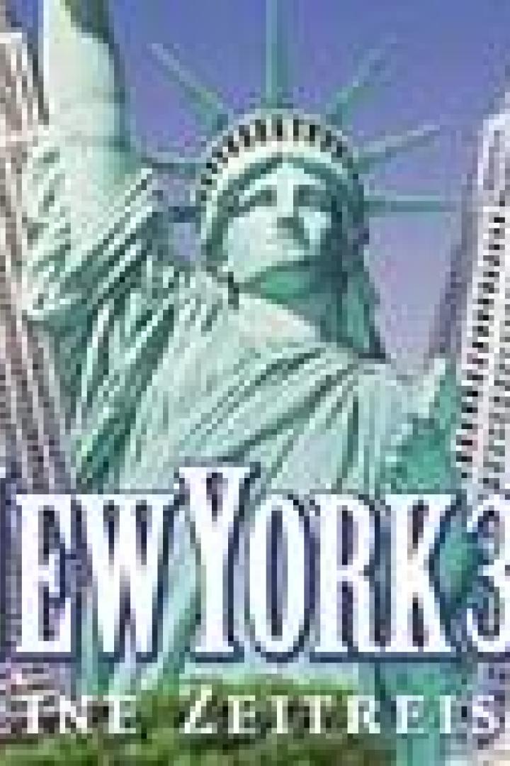 Eine Collage mit der Freiheitsstatue und verschiedenen New Yorker Wolkenkratzern.