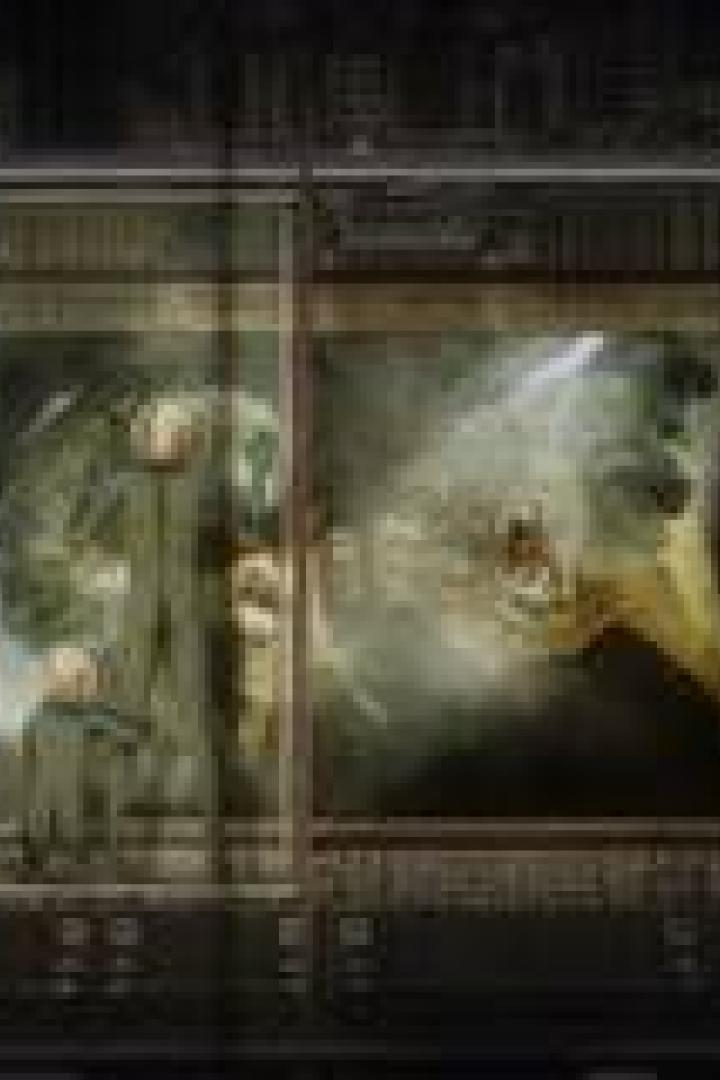 Zwei verschwommene Bilder in einem dunklen Rahmen, möglicherweise aus einem Film.