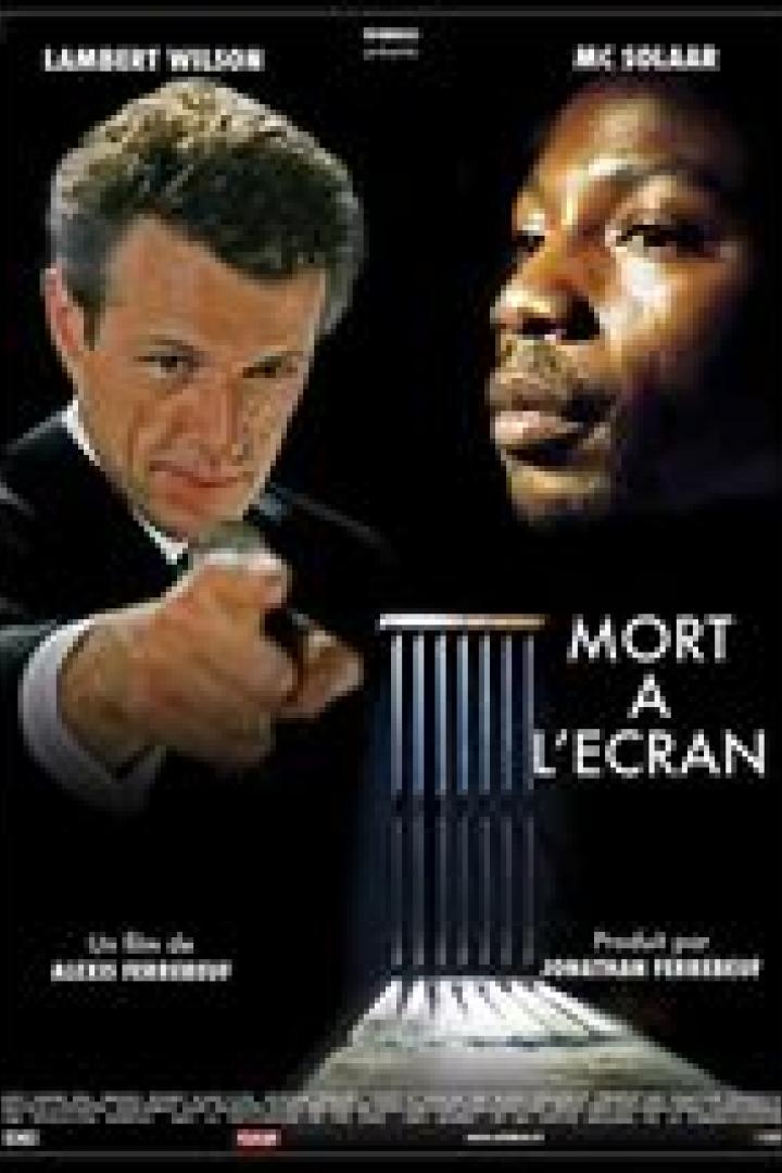 Das Filmplakat für „Mort à l'écran“ zeigt Lambert Wilson und MC Solaar.