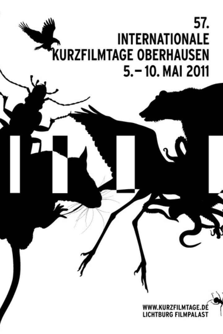 Das Plakat der 57. Internationalen Kurzfilmtage Oberhausen zeigt Silhouetten von Tieren.