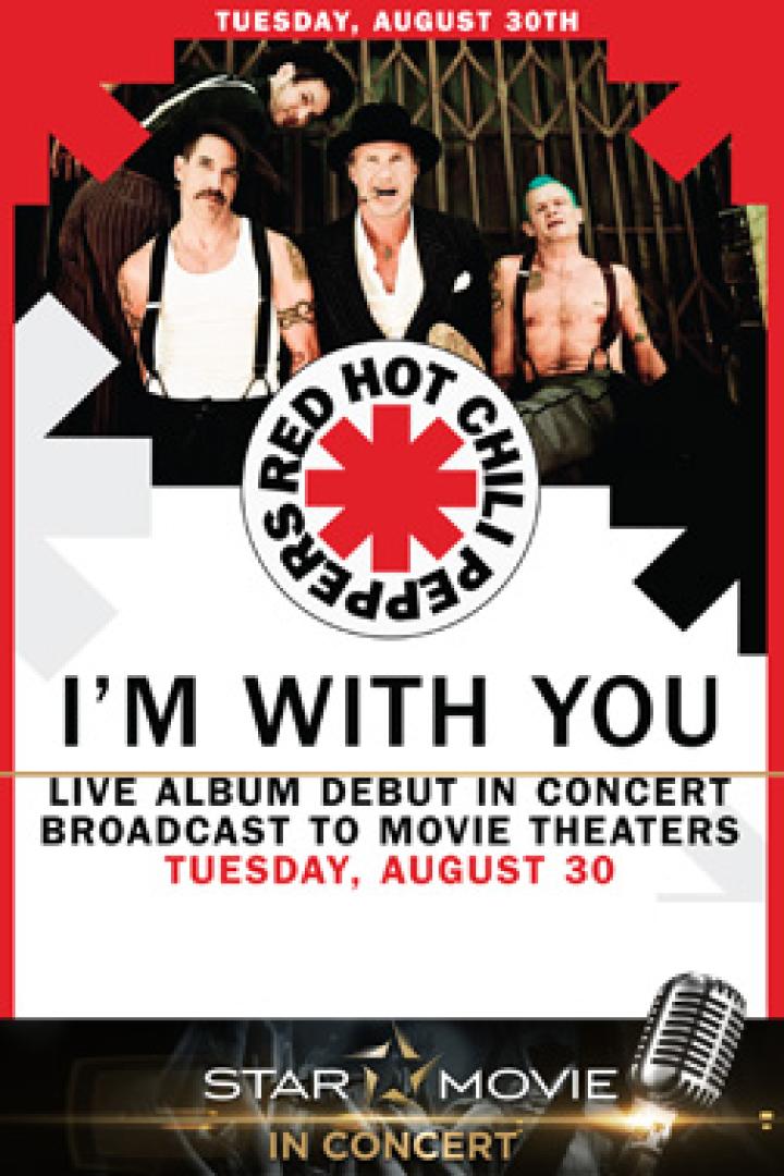 Das Cover für das Live-Album „I'm With You“ der Red Hot Chili Peppers zeigt die Band in Hüten und Hosenträgern.