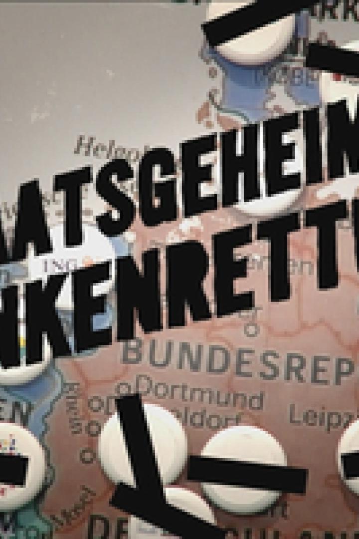 Eine stilisierte Karte Europas mit dem Schriftzug „Staatsgeheimnis Bankenrettung“.