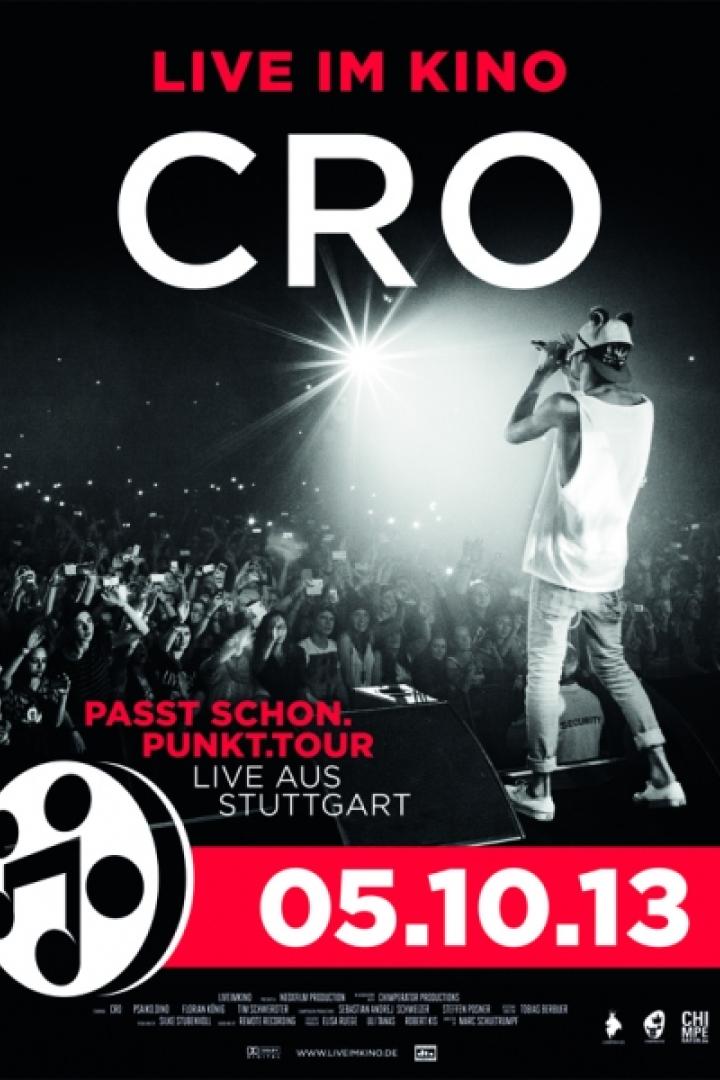 Ein Konzertplakat für „Cro: Passt Schon. Punkt. Tour“ live aus Stuttgart am 05.10.13.