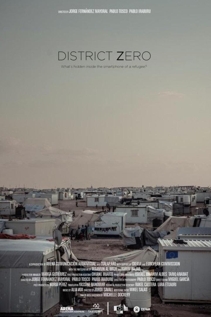 Das Filmplakat für „District Zero“ zeigt ein Flüchtlingslager.