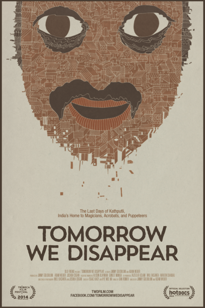 Das Filmplakat für „Tomorrow We Disappear“ zeigt ein Gesicht, das aus Häusern besteht.