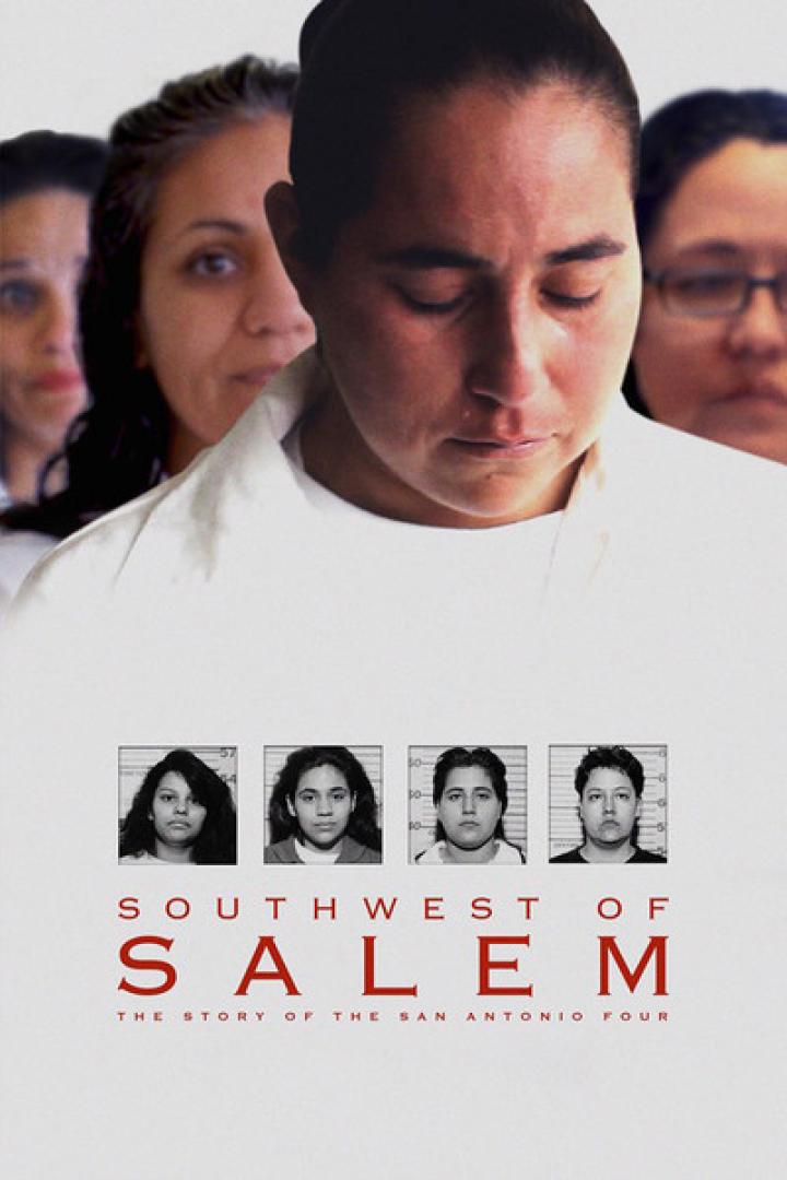 Das Filmplakat für „Southwest of Salem: The Story of the San Antonio Four“ zeigt Porträts von vier Frauen.