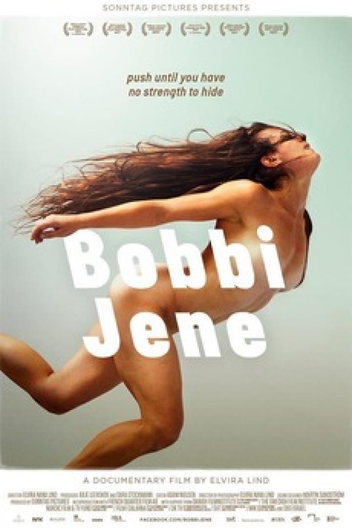 Das Filmplakat für den Dokumentarfilm „Bobbi Jene“ zeigt eine Frau in Bewegung.