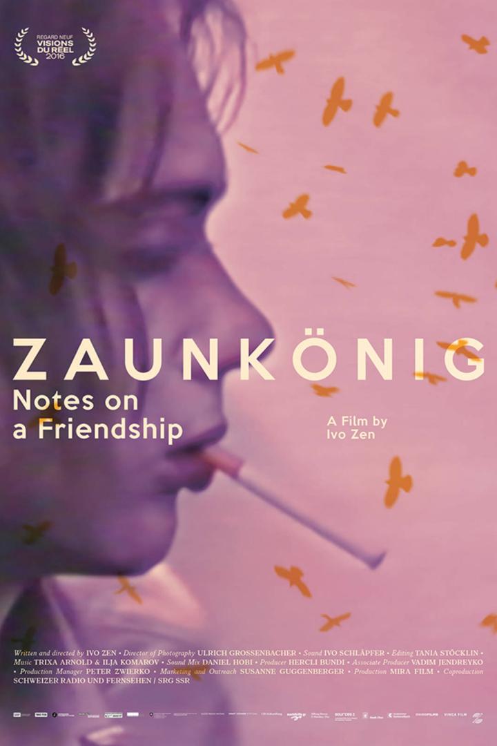 Das Filmplakat für „Zaunkönig: Notes on a Friendship“ zeigt ein Porträt mit einer Zigarette im Mund.