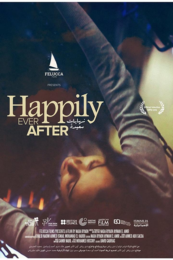Das Filmplakat für „Happily Ever After“ zeigt eine Frau, die nach oben greift.