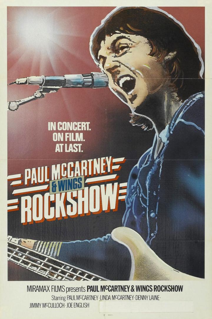 Das Filmplakat für „Rockshow“ mit Paul McCartney am Mikrofon.