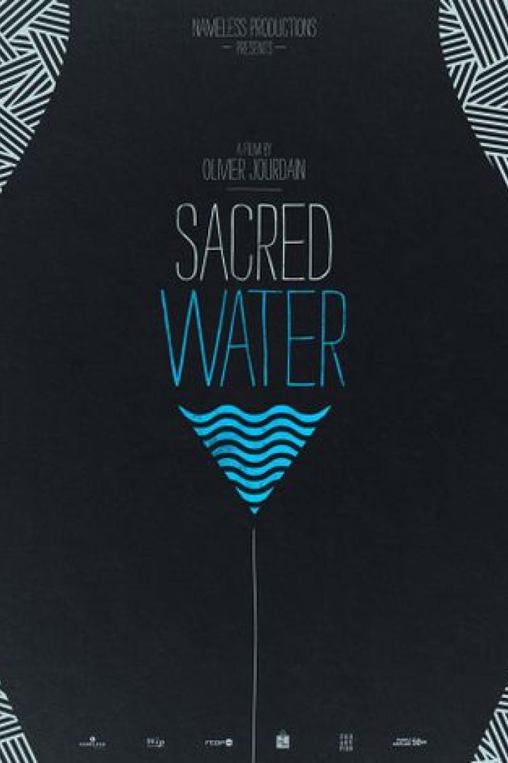 Das Filmplakat für „Sacred Water“ von Olivier Jourdain zeigt stilisierte Wellen.