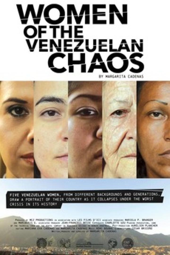 Das Filmplakat für „Women of the Venezuelan Chaos“ zeigt fünf venezolanische Frauen unterschiedlichen Alters.