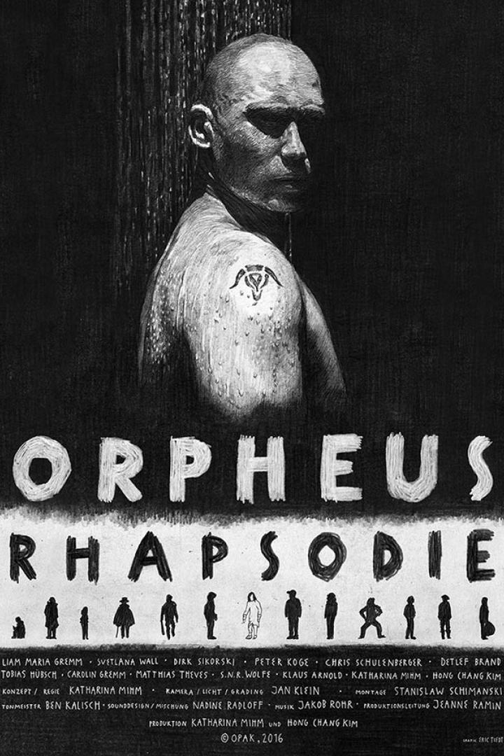 Das Plakat für „Orpheus Rhapsodie“ zeigt einen Mann mit einem Widder-Tattoo unter einer Dusche.