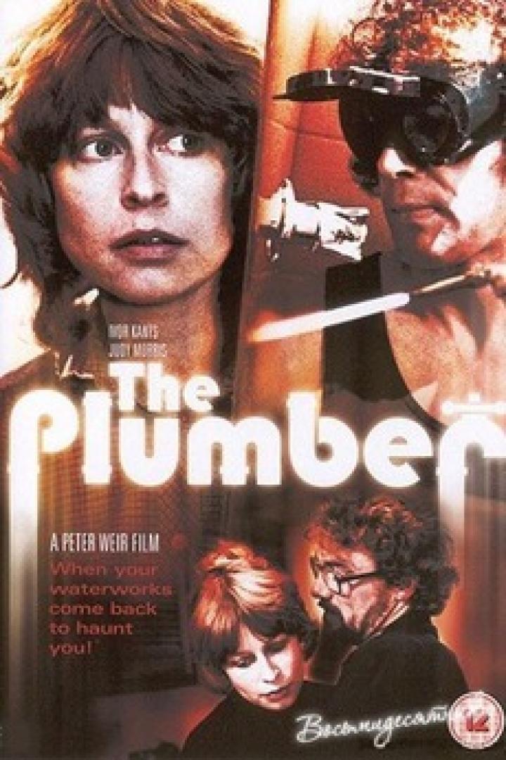 Das Filmplakat für „The Plumber“ zeigt eine Frau und einen Mann mit einer Schutzbrille.