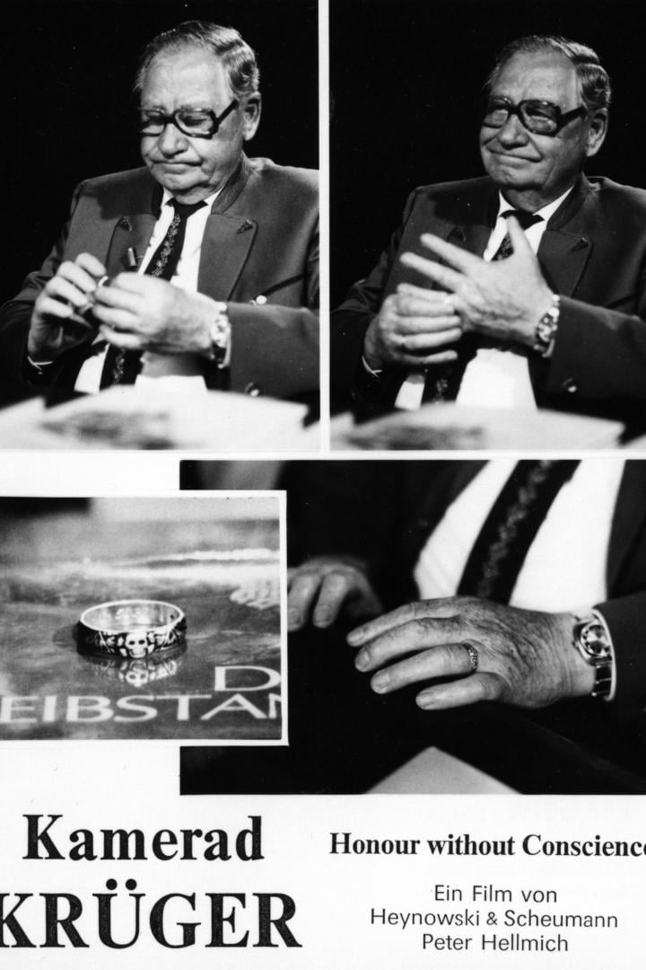 Das Filmplakat für „Kamerad Krüger“ zeigt einen Mann und einen Totenkopfring.