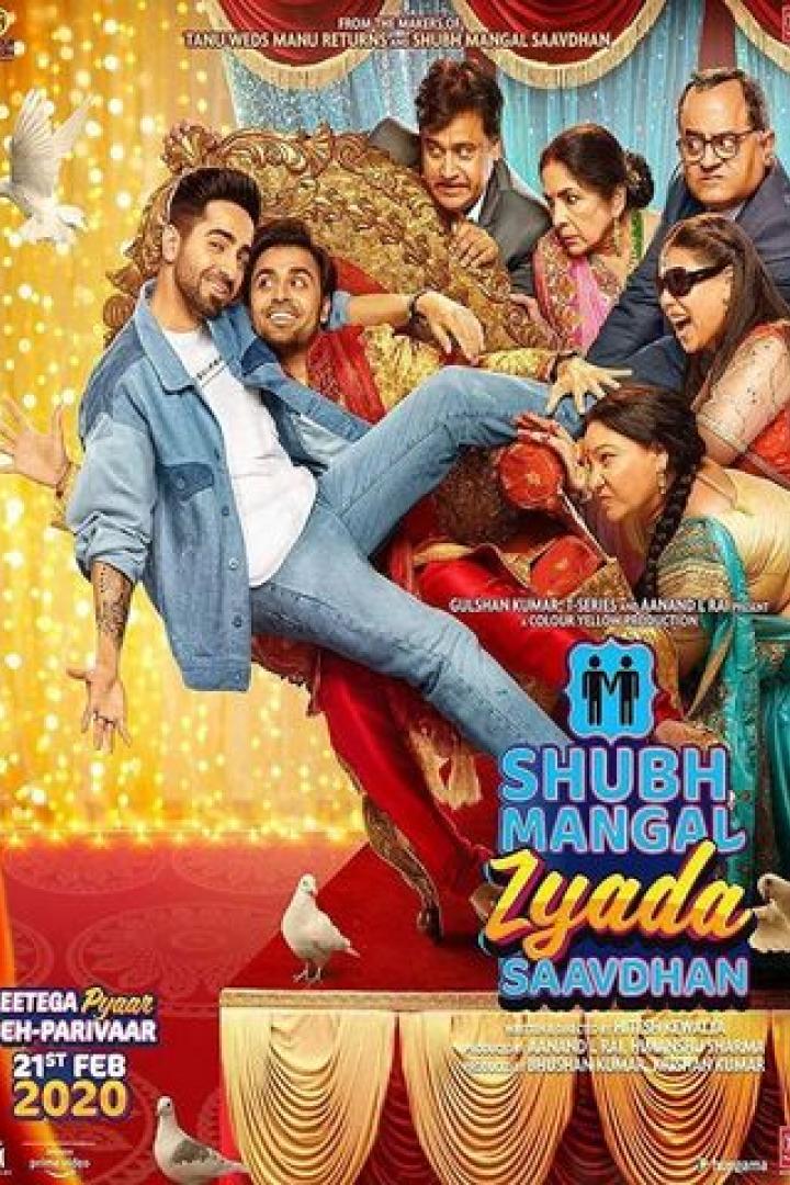 Das Filmplakat für „Shubh Mangal Zyada Saavdhan“ zeigt eine indische Familie.