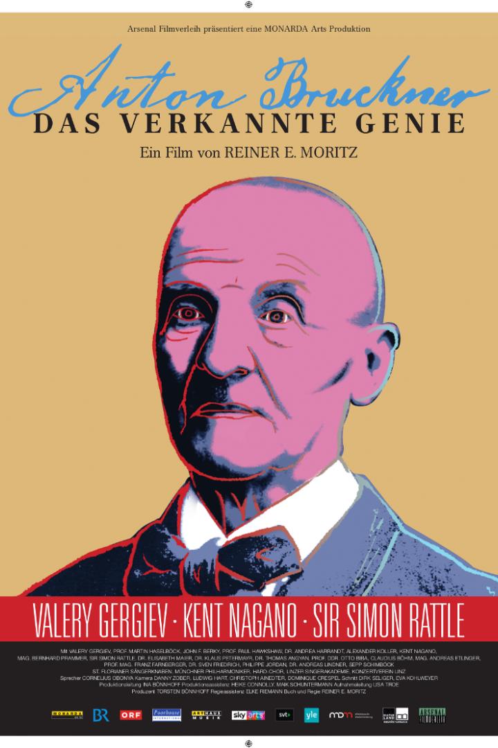 Das Filmplakat für „Anton Bruckner – Das verkannte Genie“ zeigt ein Porträt des Komponisten.