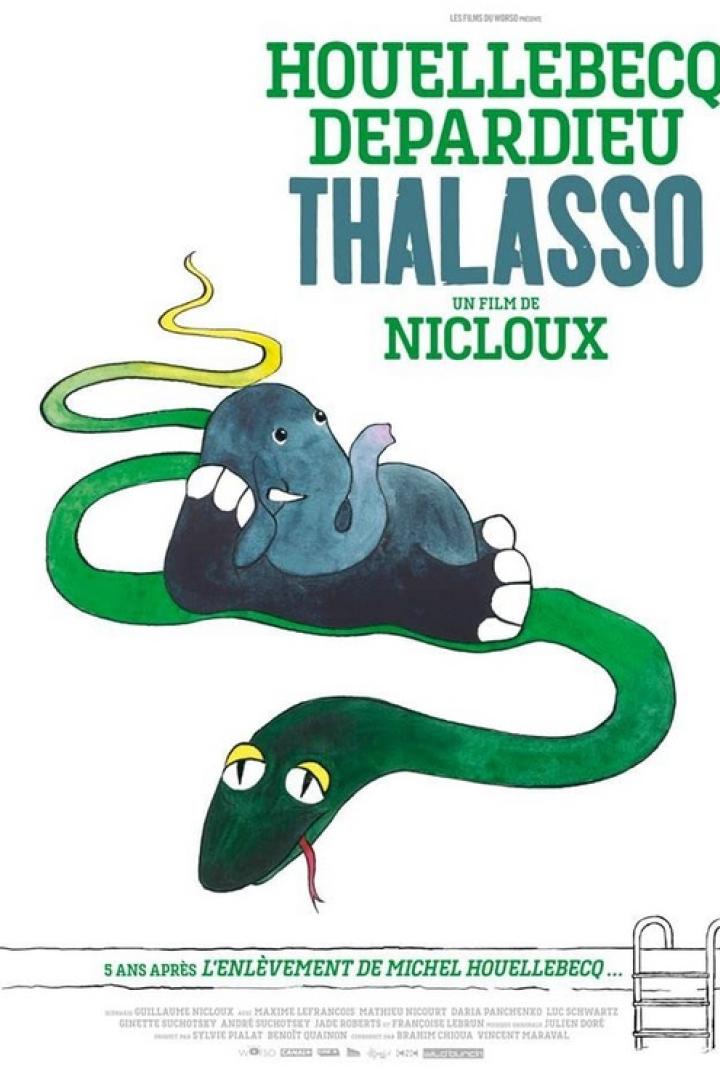 Das Filmplakat zu „Thalasso“ zeigt eine stilisierte Zeichnung eines Elefanten auf einer Schlange.