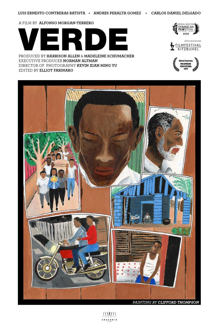 Das Gemälde „Verde“ von Clifford Thompson zeigt Szenen aus dem Leben von Menschen.