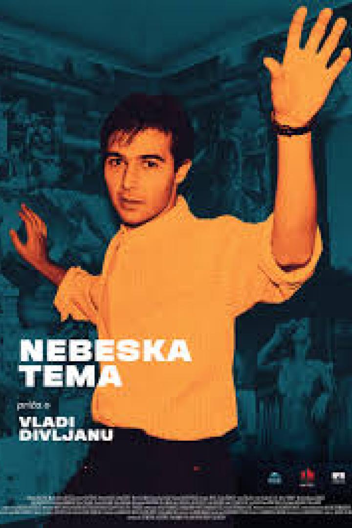 Ein Mann posiert auf einem Filmplakat für „Nebeska Tema“.