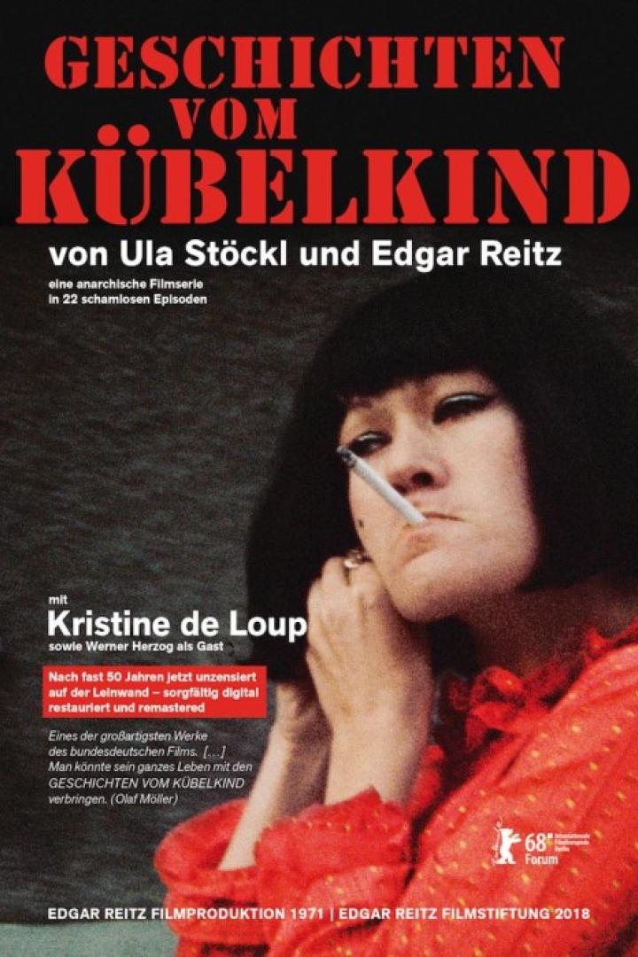 Das Filmplakat zu „Geschichten vom Kübelkind“ zeigt Kristine de Loup mit Zigarette.