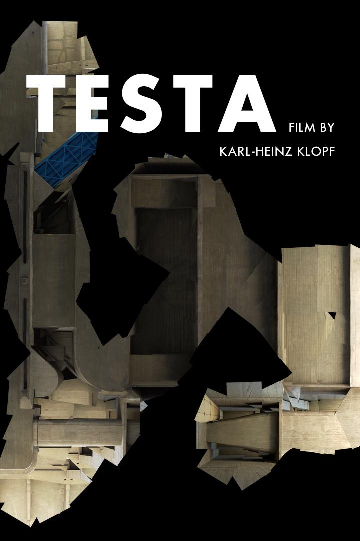 Das Filmplakat für „Testa“ von Karl-Heinz Klopf zeigt eine abstrakte Betonstruktur.