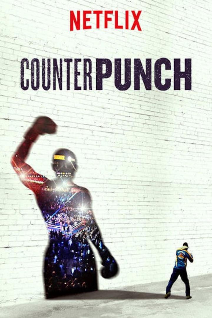 Das Netflix-Filmplakat für „Counterpunch“ zeigt einen Boxer vor einer Backsteinmauer.
