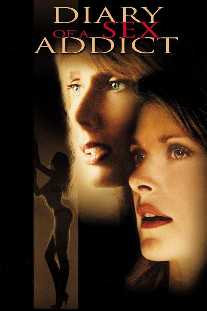 Das Filmplakat für „Diary of a Sex Addict“ zeigt zwei Frauen und eine Silhouette.