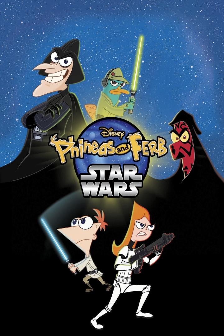 Das „Phineas und Ferb“-Crossover mit „Star Wars“ zeigt die Charaktere in passenden Kostümen.