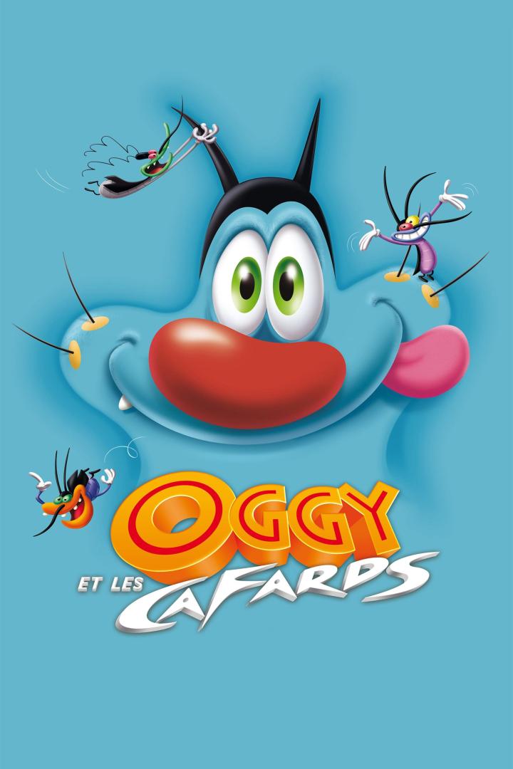 Das Poster für die Zeichentrickserie „Oggy und die Kakerlaken“.