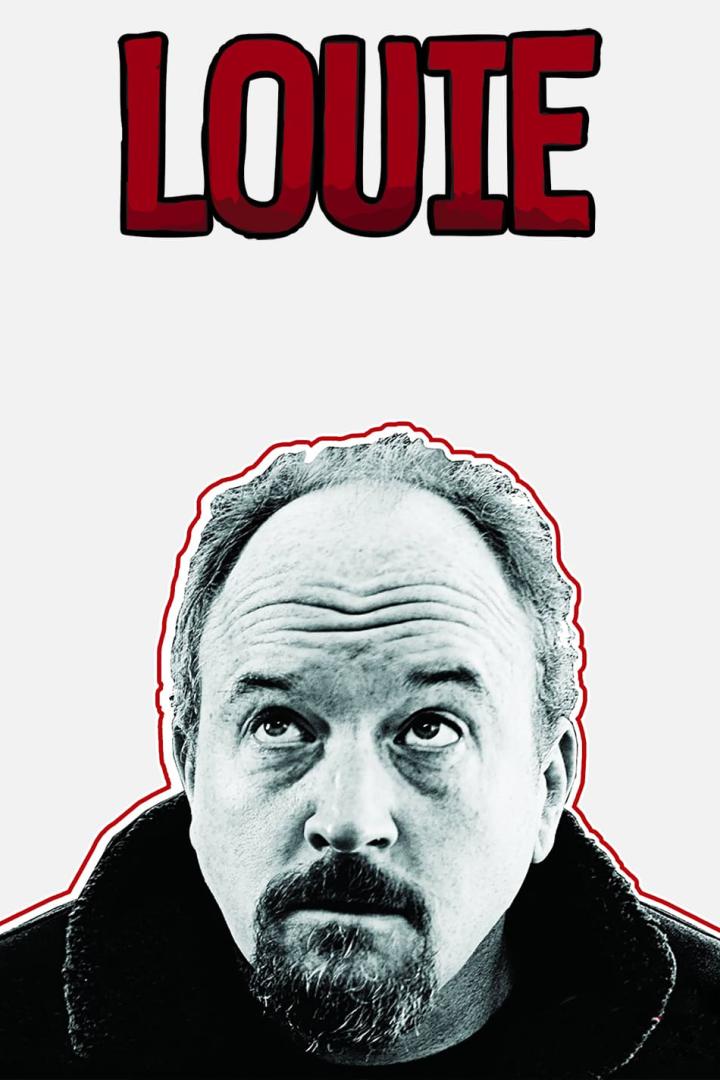 Das Poster für die Fernsehserie „Louie“ mit Louis C.K. im Vordergrund.