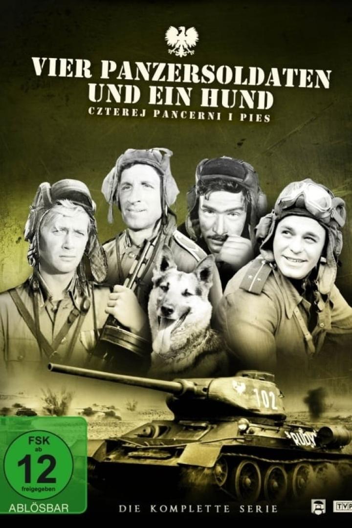 Vier Panzersoldaten und ein Hund