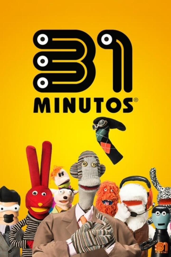 Das Logo und eine Gruppe von Puppen aus der chilenischen Fernsehsendung „31 Minutos“.