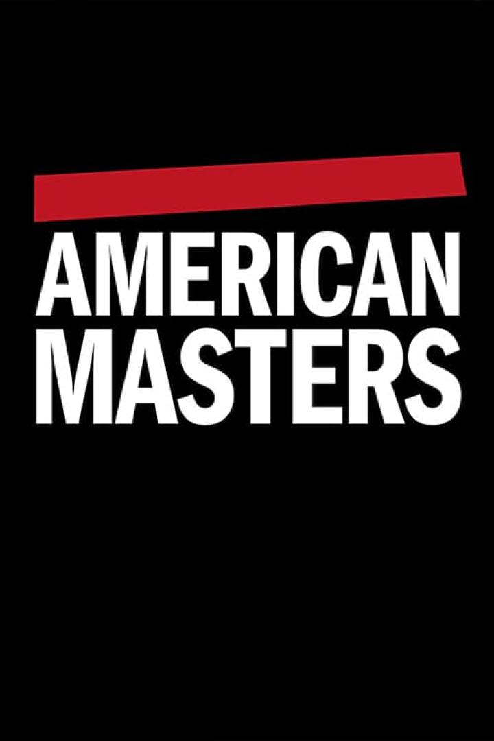Das Logo der Fernsehsendung „American Masters“ auf schwarzem Hintergrund.