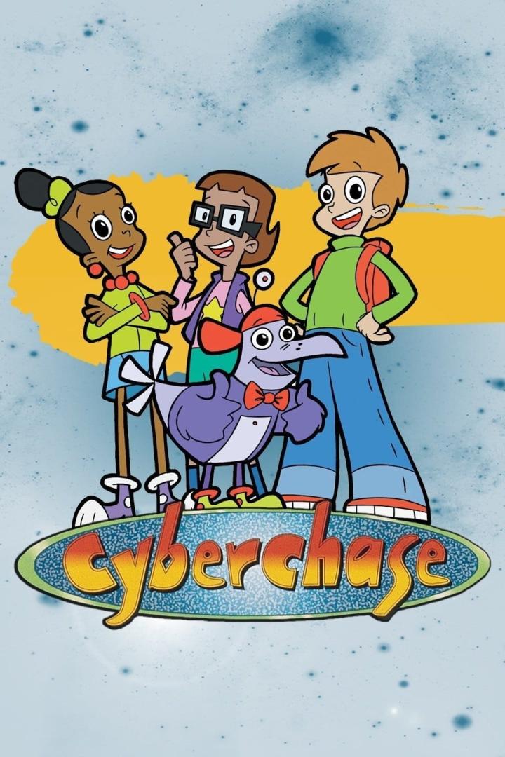 Das animierte Logo und die Hauptfiguren der Fernsehserie „Cyberchase“.