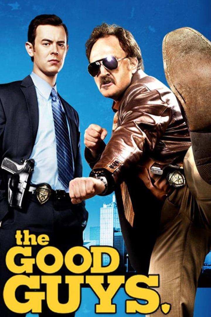 Das Filmplakat für „The Good Guys“ zeigt zwei ungleiche Polizisten vor einer Skyline.