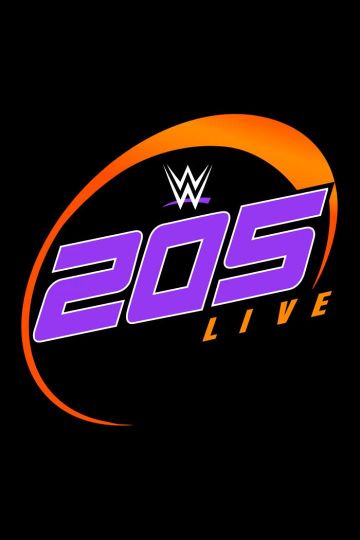 Das Logo von WWE 205 Live vor einem schwarzen Hintergrund.