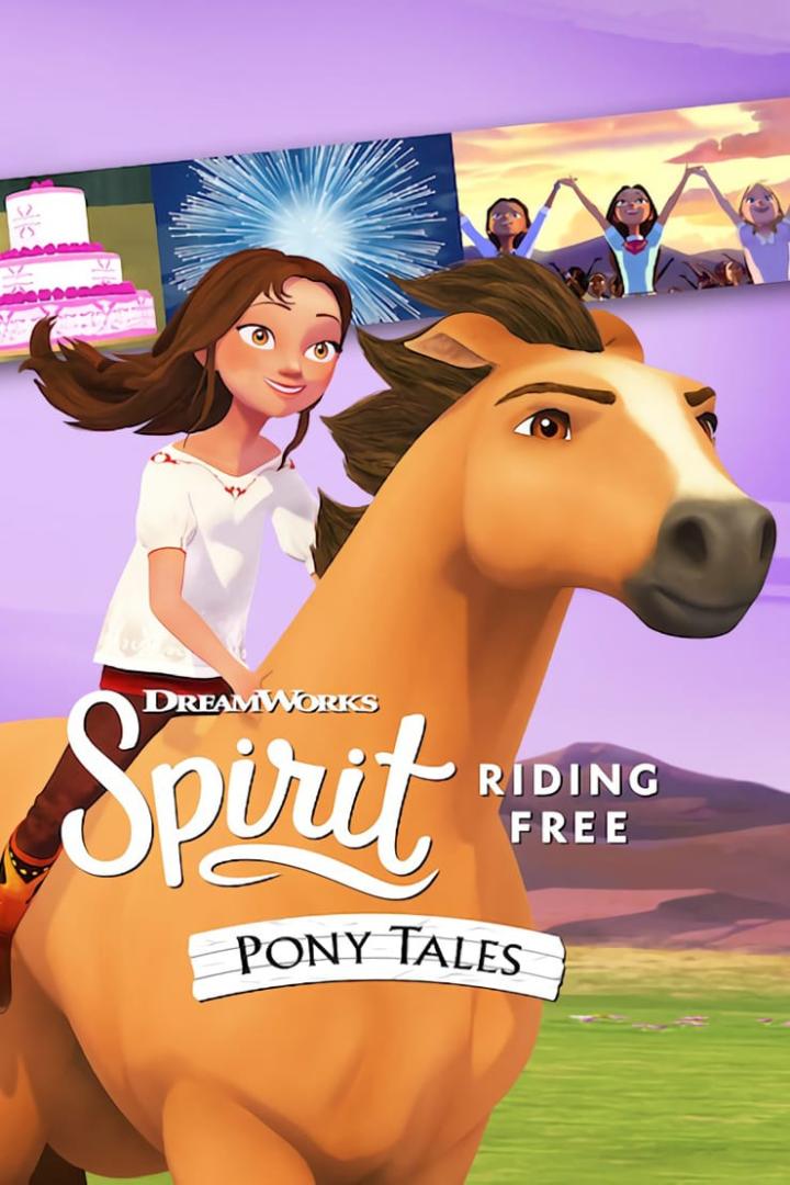 Lucky reitet auf Spirit in einer Szene aus „Spirit Riding Free: Pony Tales“.