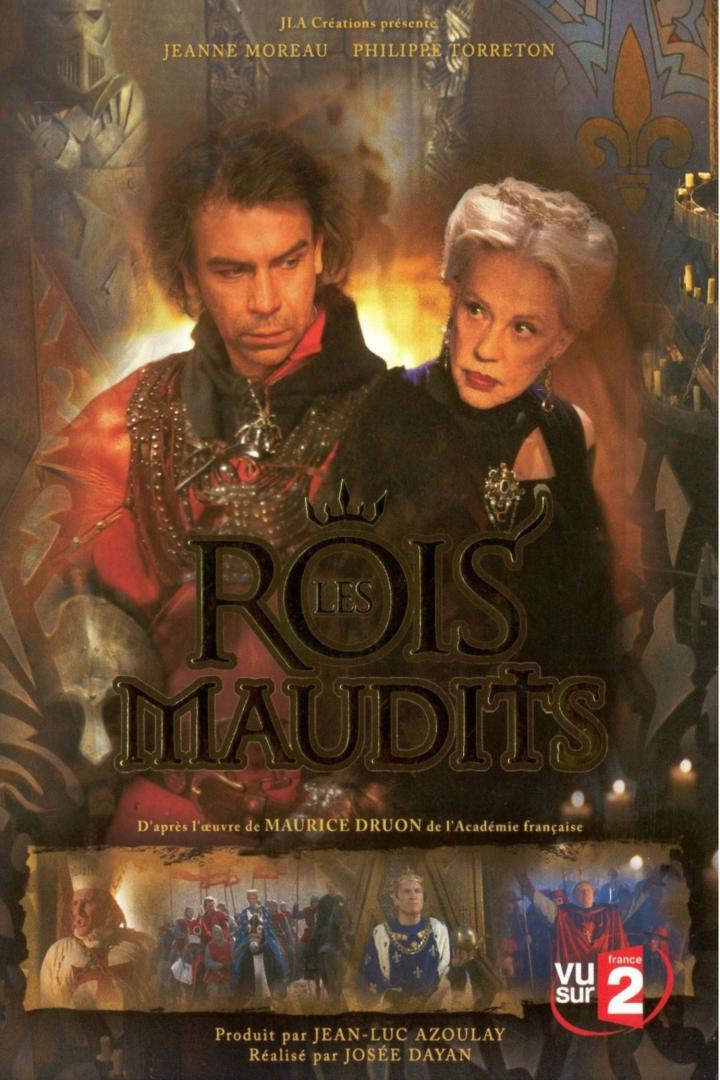 Das Filmplakat für „Les Rois Maudits“ zeigt Jeanne Moreau und Philippe Torreton.
