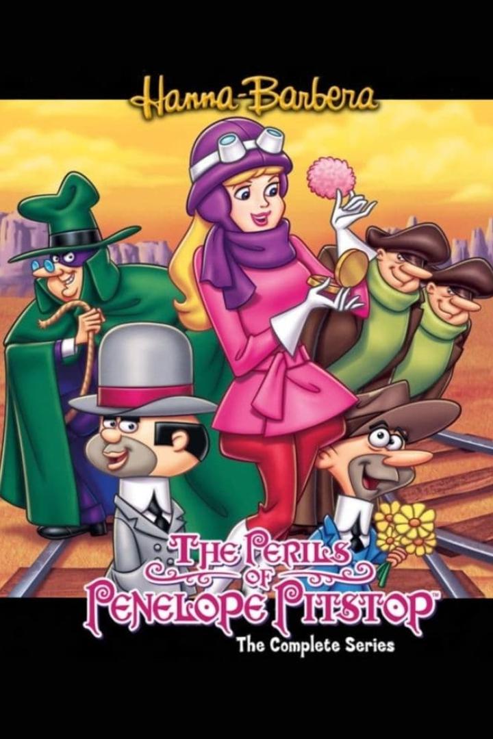 Cover-Artwork der Zeichentrickserie „Die tollkühnen Abenteuer der Penelope Pitstop“ von Hanna-Barbera.