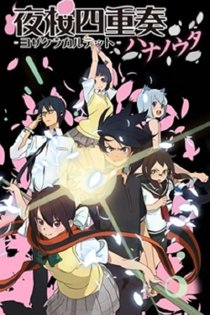 Das Gruppenbild der Charaktere aus der Anime-Serie „Yozakura Quartet“.