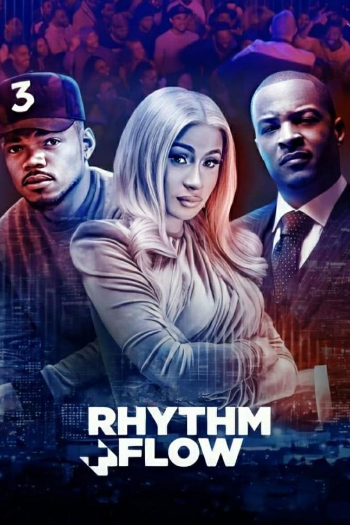 Das Poster für „Rhythm + Flow“ zeigt Chance the Rapper, Cardi B und T.I..