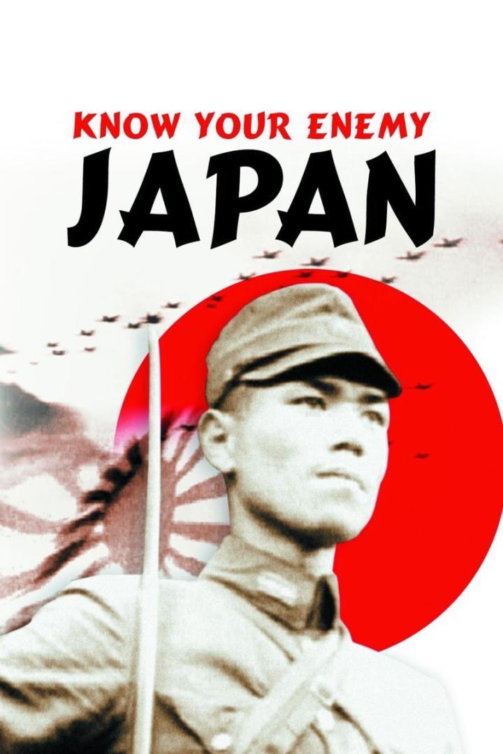Ein Propagandaposter mit einem japanischen Soldaten vor der japanischen Flagge und Flugzeugen.