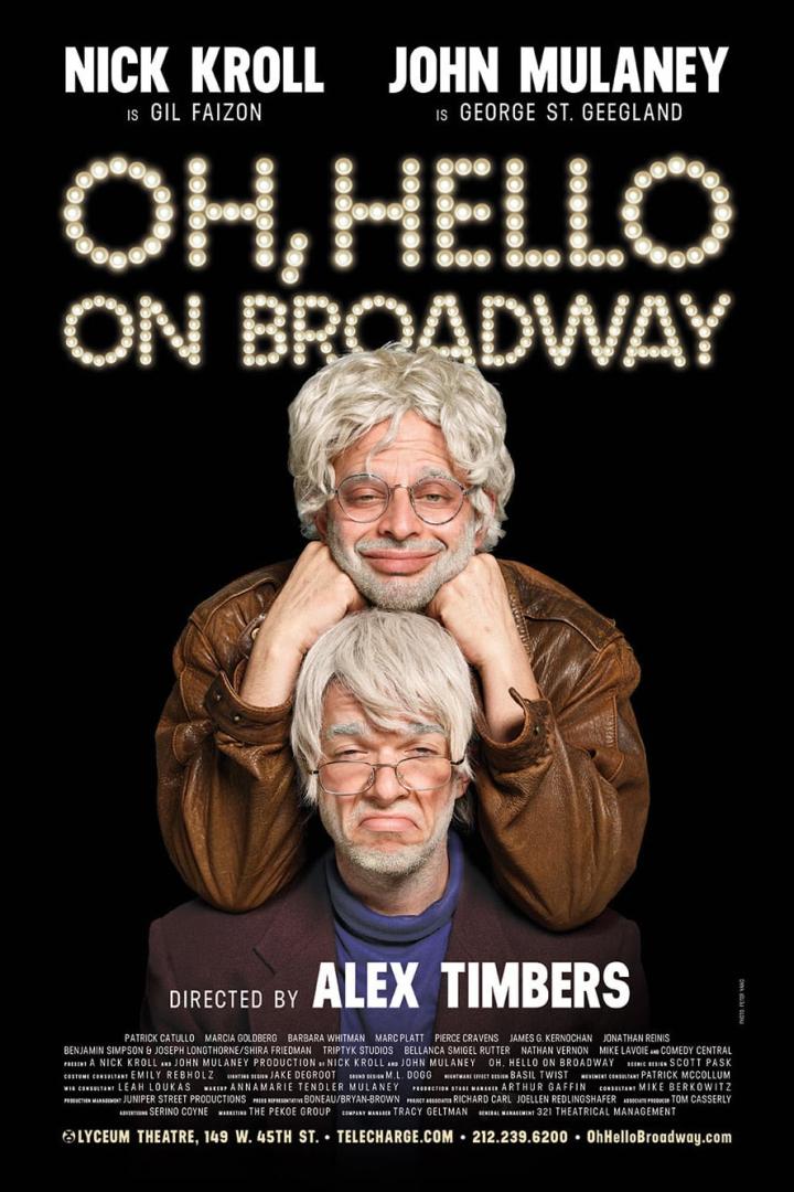 Das Werbeplakat für „Oh, Hello on Broadway“ mit Nick Kroll und John Mulaney in Perücken.