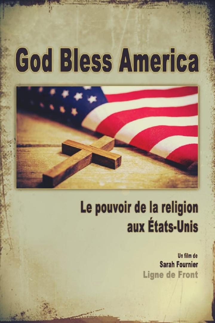 Das Filmplakat für „God Bless America“ zeigt eine US-Flagge und ein Holzkreuz.