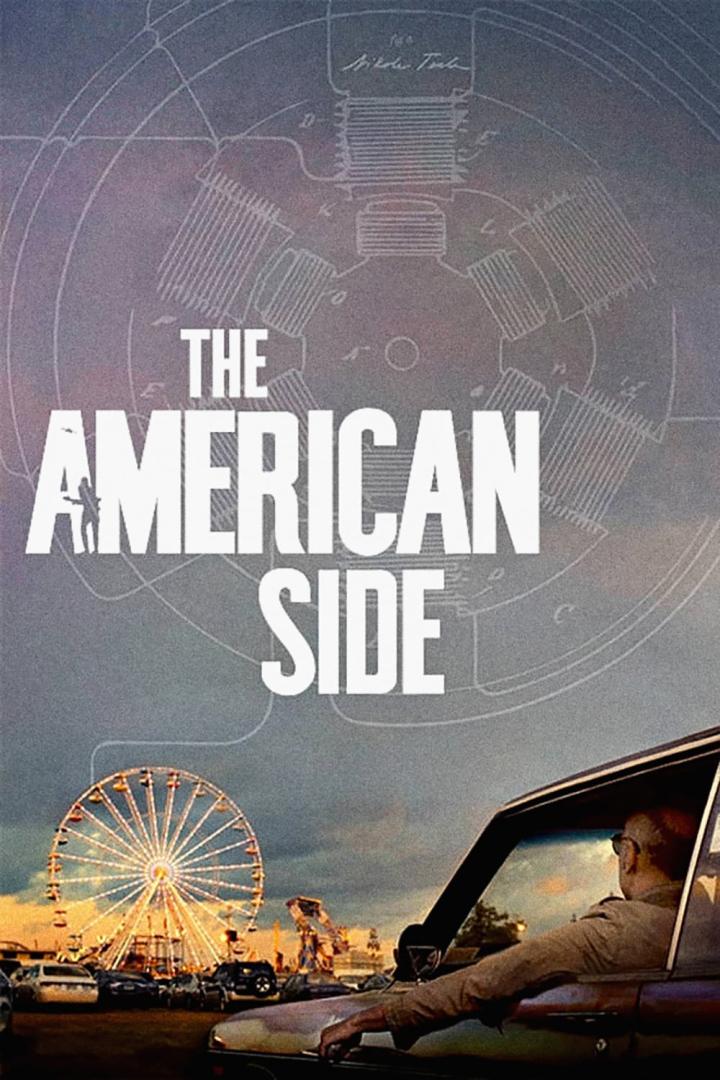 Das Filmplakat für „The American Side“ zeigt ein Riesenrad und eine technische Zeichnung.