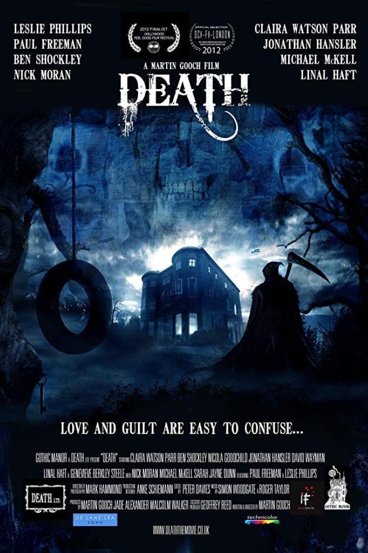Das Filmplakat für „Death“ zeigt den Tod vor einem unheimlichen Haus.
